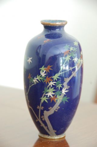 Antique Asian Cloisonne On Copper Vase - Very Good photo
