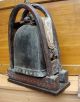 Very Old Antique Asian Chinese Tibet Bronze Wood Bell On Hand Carved Wood Stand Unknown photo 3