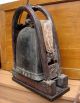 Very Old Antique Asian Chinese Tibet Bronze Wood Bell On Hand Carved Wood Stand Unknown photo 4