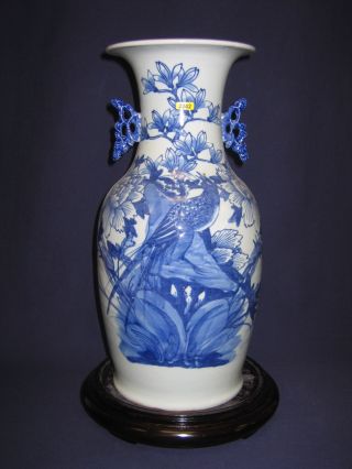 Chinese Antique Bw Bird Vase,  Tongzhi Period photo