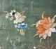 Antique Chinese Green Silk Embroidered Hanging Panel Flowers Embroidery Qing 19c Robes & Textiles photo 4