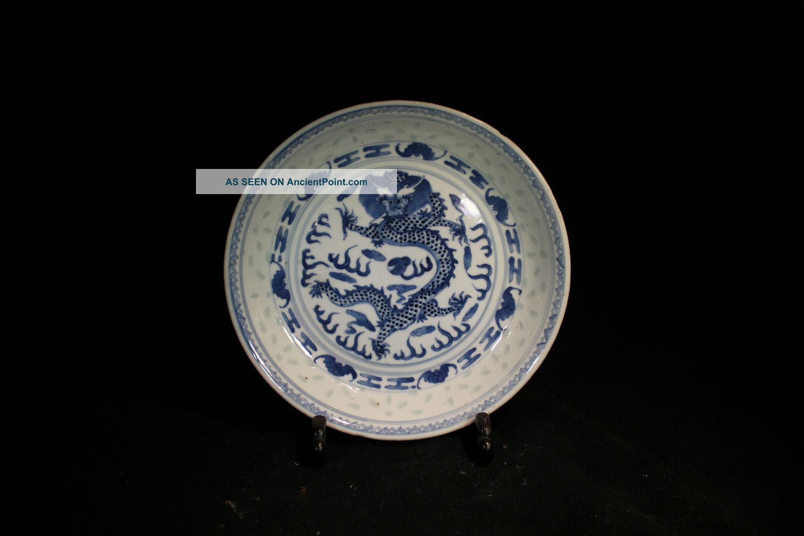 Vintage Chinese Hand Painted Porcelain Plate Vases photo