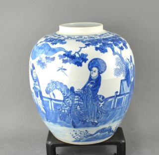 A Superb/large Chinese 19c Blue&white Figural Jar - Guangxu photo