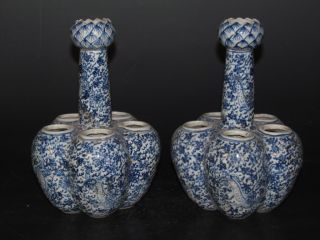 Chinese Blue And White Porcelain Dragon Vase A Pair photo