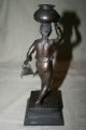 Asian Bronze Statue Of A Woman With Bowl And Basket - Nr Statues photo 4