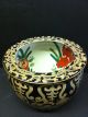 Antique Chinese Gold On Black Ground Fish Bowl Vase Planter & Qing Qianlong Mark Vases photo 1