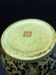 Antique Chinese Gold On Black Ground Fish Bowl Vase Planter & Qing Qianlong Mark Vases photo 3