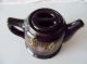 Antique Black Porcelain Steeping Tea Pot With Hand Painted Enamel Decor Tea Caddies photo 2