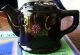 Antique Black Porcelain Steeping Tea Pot With Hand Painted Enamel Decor Tea Caddies photo 5