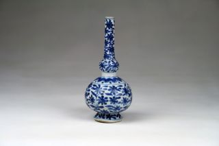Rare Antique 18thc Chinese Qing Kangxi Blue & White Porcelain Sprinkler Vase photo