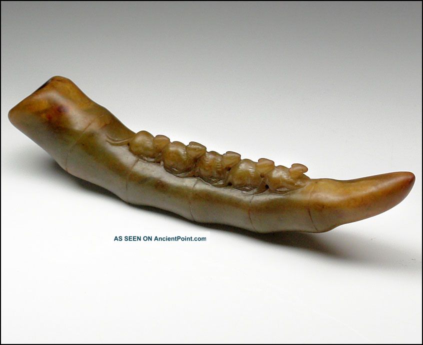 19thc Antique Chinese Carved Jade Nephrite Brush Rest Five Rats Other photo