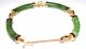 Stunning Vintage Chinese Art Deco Gold Gilded Spinach Jade Bracelet Cat Resq Bracelets photo 7