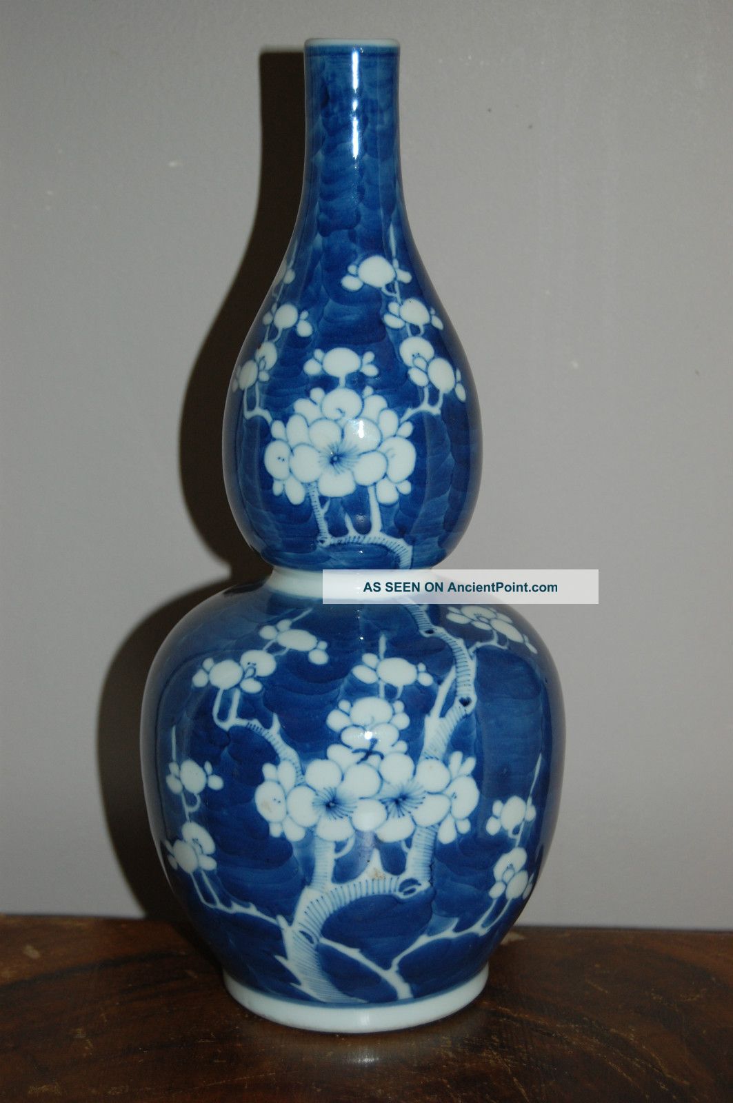 Antique Chinese Prunus Double Gourd Vase - 19thc Vases photo