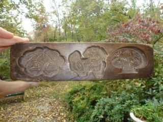 Antique Hand Carved Chinese Wood Rice / Cake Mold 3 Designs In One photo