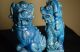 Pair Chinese Turquoise/blue Glazed Porcelain Foodog/fu Lion Other photo 5