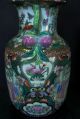 Gorgeous Pair Chinese Rose Medallion Lamps Vases photo 9