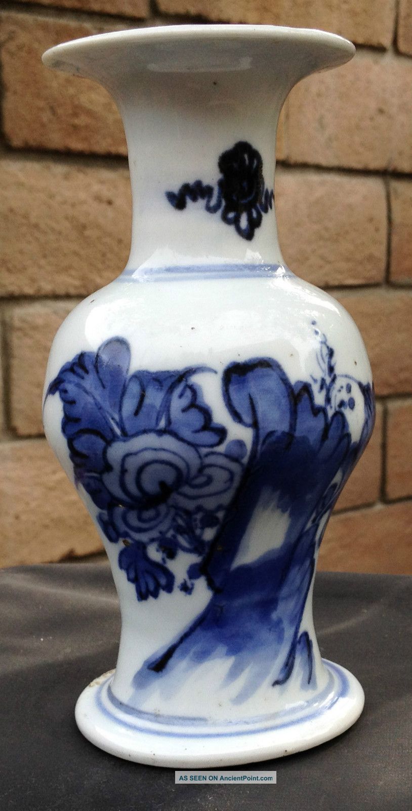 Rare Antique Chinese Blue And White Porcelain Vase - Qing Dynasty Vases photo