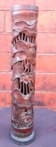Antique 19th Century Chinese Carved Bamboo Incense Burner Pot Lotus Leaves Vases photo 1