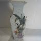 Famille Rose Square Vase Recognized Artist Signed Red Seal Calligraphy Qing 19 C Vases photo 4