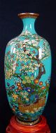 Very Fine Antique Silver Wire Japanese Meiji Golden Age Cloisonne Vase Signed Vases photo 1