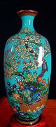 Very Fine Antique Silver Wire Japanese Meiji Golden Age Cloisonne Vase Signed Vases photo 2