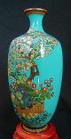 Very Fine Antique Silver Wire Japanese Meiji Golden Age Cloisonne Vase Signed Vases photo 3