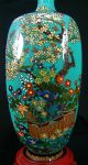 Very Fine Antique Silver Wire Japanese Meiji Golden Age Cloisonne Vase Signed Vases photo 6