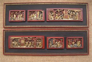 Chinese Hand - Carved Gilded Wooden Panels 40 