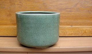 Antique Chinese Asian 17/16c Ming Dynasty Celadon Crackle Censer Bowl photo
