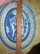 Antique 19th C Rare Chinese Export Blue Canton Reticulated Basket Bowl & Stand Bowls photo 7