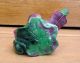 Antique 20c Chinese Asian Ruby Zoisite Carving Seated Buddha Statue On Stand Buddha photo 1
