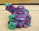Antique 20c Chinese Asian Ruby Zoisite Carving Seated Buddha Statue On Stand Buddha photo 3