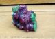 Antique 20c Chinese Asian Ruby Zoisite Carving Seated Buddha Statue On Stand Buddha photo 4