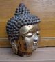 Antique Chinese Asian 19c Cast Iron Buddha Statue Bust Head Buddha photo 1