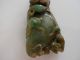 Antique Chinese Carved Jade Jadeite Pendant 10k Gold,  Qing Dynasty 19th Century Necklaces & Pendants photo 6