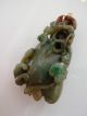 Antique Chinese Carved Jade Jadeite Pendant 10k Gold,  Qing Dynasty 19th Century Necklaces & Pendants photo 8