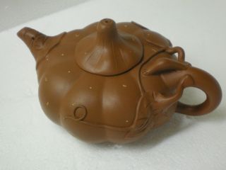Antique Chinese Yixing Clay Teapot With Goldsplash photo