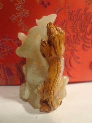 Serpentine Jade? Carved & Well Hollowed Snuff Bottle Chi Luen 2 Color photo