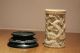 Chinese Cantonese 19th Cent Antique Carved Cow Bone Cylinder With Wood Stand, Other photo 11