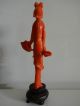 A Small Chinese Antique Carved Red Coral Lady Statue Men, Women & Children photo 1