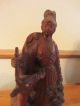 Beautifully Carved Antique 19th Century Chinese Figurine Woman With Deer Stag Woodenware photo 4