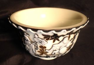 Incredible Peking Cameo Cased Glass Cut To Clear Authentic Artisan Rice Bowl photo