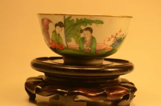 1900 ' Rare Chinese Antique Famille Rose Ladies Bowl photo