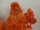 A Chinese Antique Carved Red Coral Sau Lao Longevity Statue Men, Women & Children photo 9