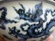 Impressive Blue & White Chinese Porcelain Dragon Bowl - Signed Bowls photo 6