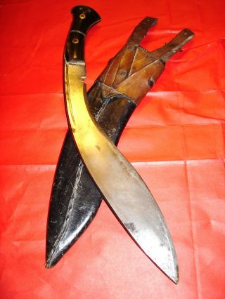 Large Old Nepalese / Indian Kukri Dagger Gurkha Knife Sword Tulwar Bow Katar Axe photo