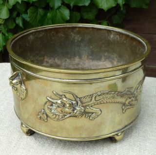 Large Antique Chinese 19th Century Brass / Bronze / Lead Censer Bowl photo