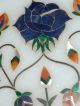 Stunning Vintage Indian Pietra Dura/ Parchin Kari Floral Plaque India photo 1
