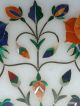 Stunning Vintage Indian Pietra Dura/ Parchin Kari Floral Plaque India photo 4
