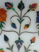 Stunning Vintage Indian Pietra Dura/ Parchin Kari Floral Plaque India photo 5